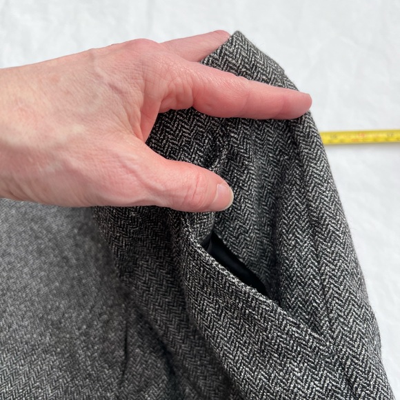 Ann Taylor Wool Blend Wide Leg Dress Pants Herringbone High Rise Lined Size 4 - Picture 3 of 8